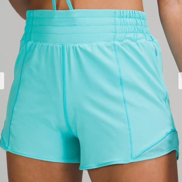 lululemon athletica Pants - Lululemon Hotty Hot High-Rise Lined Short 4", Electric Turquoise, Size 8